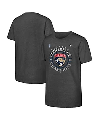 Fanatics Big Boys and Girls Heather Gray Florida Panthers 2025 Eastern Conference Champions Locker Room T-Shirt