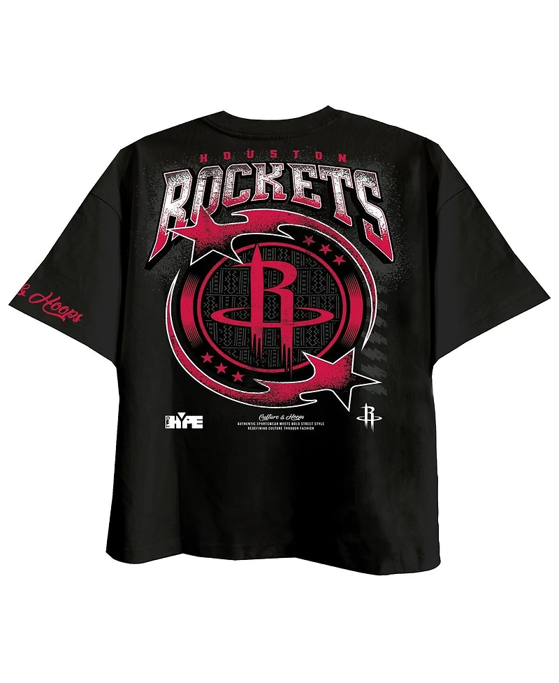 Two Hype Men's Black Houston Rockets Drip Dime Collection Premium T-Shirt