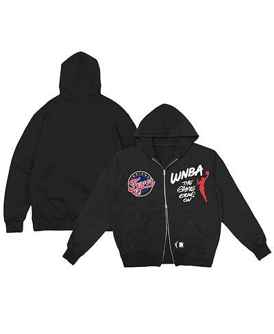 Round21 Men's and Women's Black Indiana Fever Double-Zip Hoodie