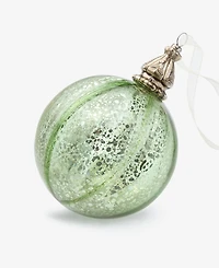 Holiday Lane Enchanted Emerald Green and Silver Ball Ornament, Macy's Exclusive