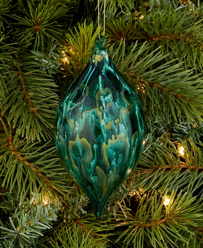 Holiday Lane Enchanted Forest Marble-Look Finial Ornament, Macy's Exclusive