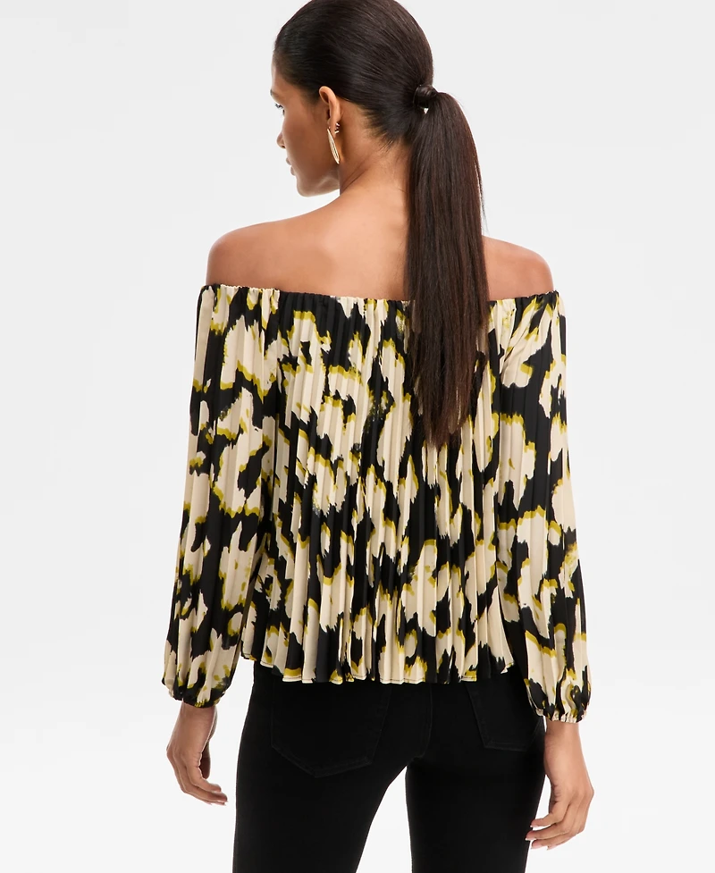 I.n.c. International Concepts Women's Off-The-Shoulder Pleated Blouse, Macy's Exclusive