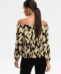I.n.c. International Concepts Women's Off-The-Shoulder Pleated Blouse, Macy's Exclusive