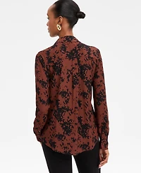 I.n.c. International Concepts Women's Printed Button-Front Shirt, Macy's Exclusive