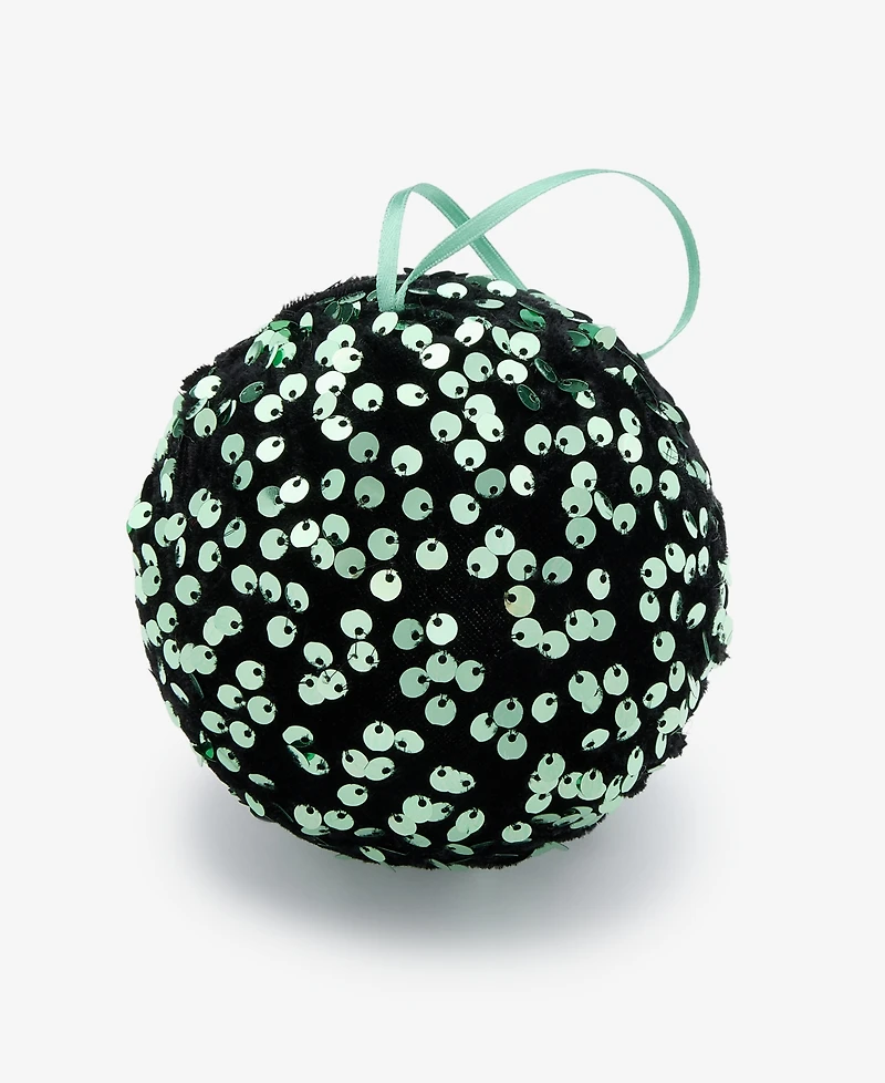 Holiday Lane Enchanted Forest Green Sequin Ball Ornament, Macy's Exclusive