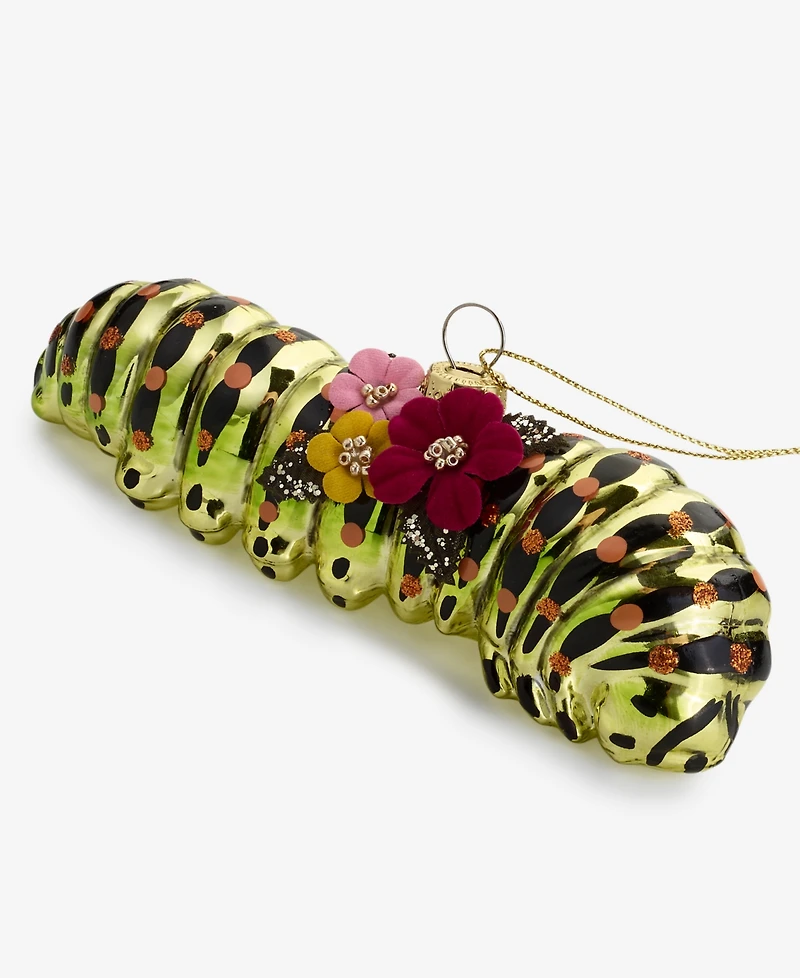 Holiday Lane Enchanted Forest Glass Caterpillar Ornament, Macy's Exclusive
