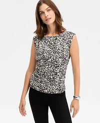 I.n.c. International Concepts Women's Short-Sleeve Ruched Boatneck Top, Macy's Exclusive