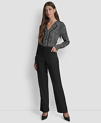 Dkny Women's Modern Fit Flat-Front Trousers
