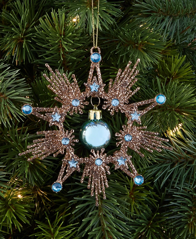 Holiday Lane Enchanted Emerald Gold-Tone Snowflake Ornament, Macy's Ornament
