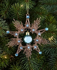 Holiday Lane Enchanted Emerald Gold-Tone Snowflake Ornament, Macy's Ornament