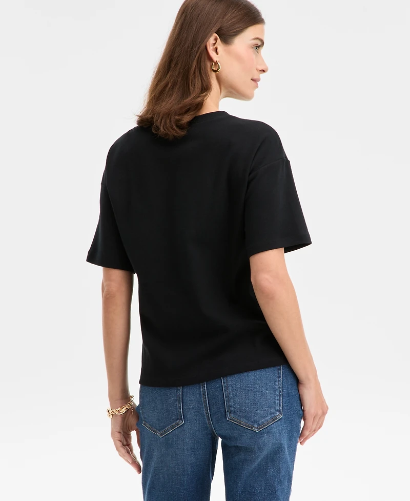 I.n.c. International Concepts Women's Short-Sleeve Grommet Top, Macy's Exclusive