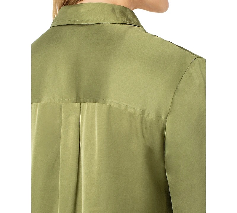Liverpool Los Angeles Women's Long-Sleeve Button-Front Satin Shirt