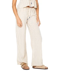 Roxy Juniors' Iyla Striped Wide-Leg Pull-On Pants