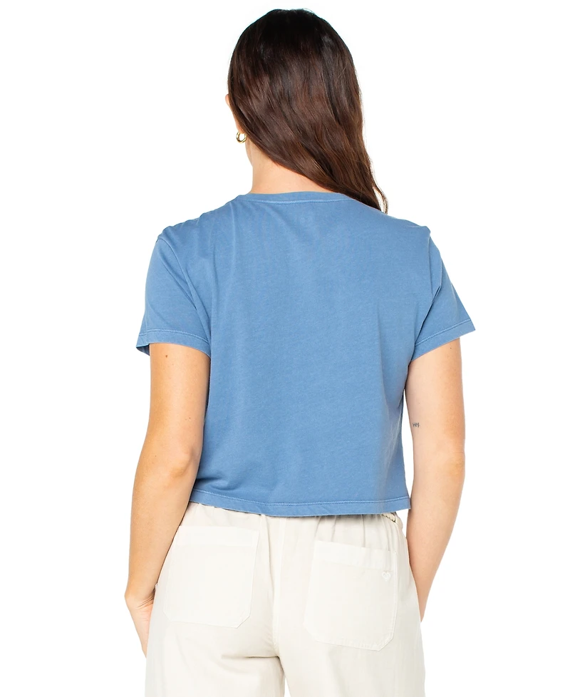Roxy Juniors' Comes Waves Cropped Cotton T-Shirt
