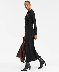 I.n.c. International Concepts Women's Long-Sleeve Pocket Maxi Dress, Macy's Exclusive