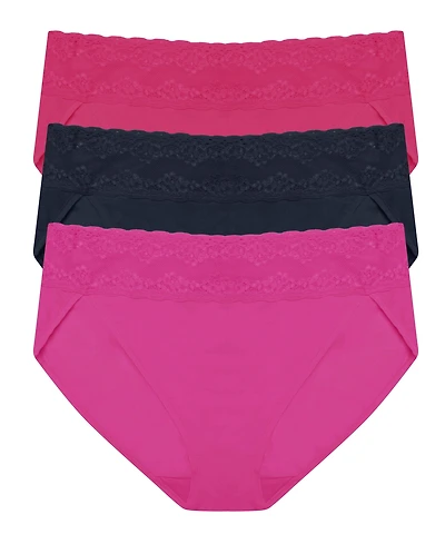 Natori Women's Bliss Perfection Cotton Stretch One Size French Cut Brief 3PK