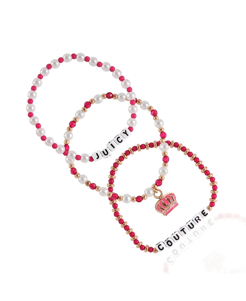 Juicy Couture Kids Crown Charm 3 Piece Beaded Jewelry