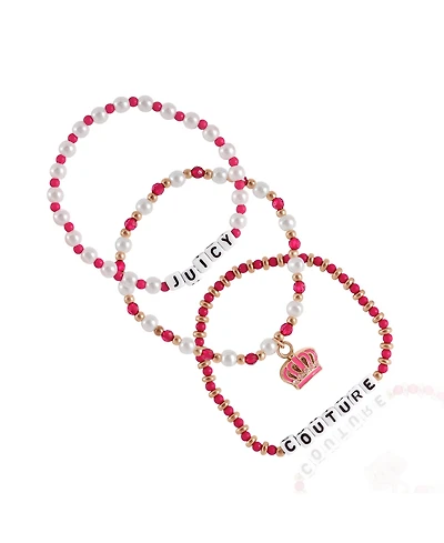 Juicy Couture Kids Crown Charm 3 Piece Beaded Jewelry