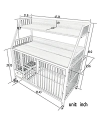 Streamdale Furniture Large Pet Cage with Storage - Black/Gray