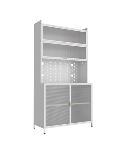Streamdale Furniture 73" Kitchen Pantry Cabinet Flip Door Pegboard Storage