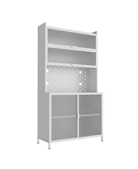 Streamdale Furniture 73" Kitchen Pantry Cabinet Flip Door Pegboard Storage