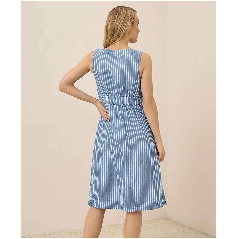 Pact Women's Cotton Canopy Linen Blend Button-Front Dress