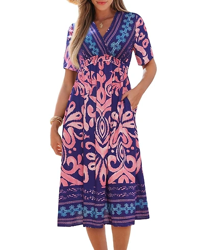 Cupshe Women's Radiant Garden Ornate Midi Beach Dress
