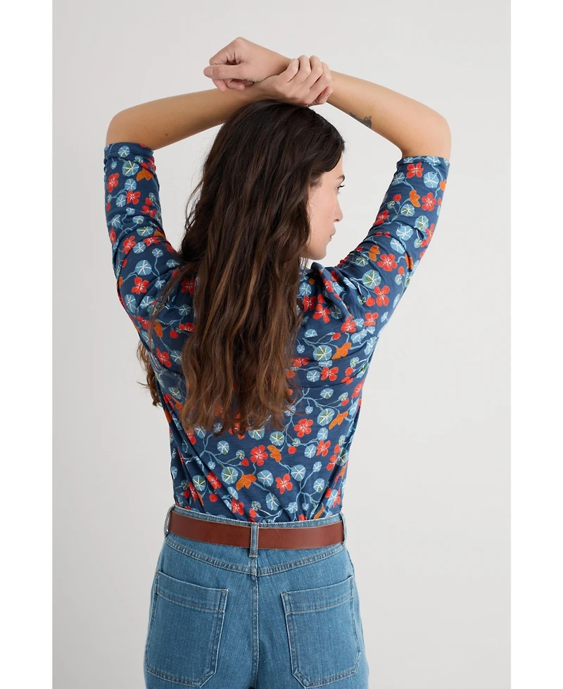 Seasalt Cornwall Women's Wavecrest Quarter Sleeve Top