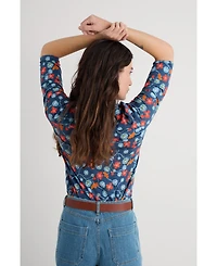 Seasalt Cornwall Women's Wavecrest Quarter Sleeve Top