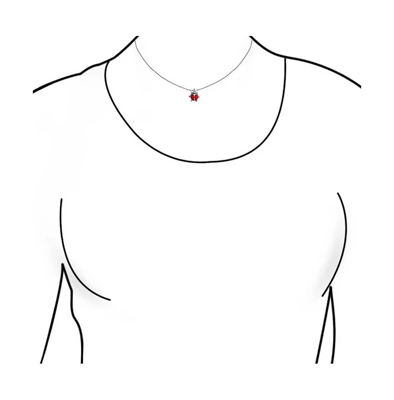 Bling Jewelry Small Red Enamel Ladybug Pendant Necklace and Stud Earrings Set Gold Tone