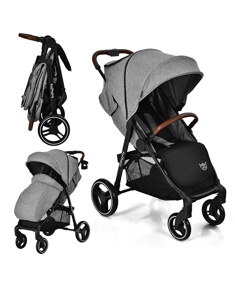 Costway High Landscape Baby Stroller Pushchair with Expandable & Footmuff Canopy 20 lbs. 0-3 Years