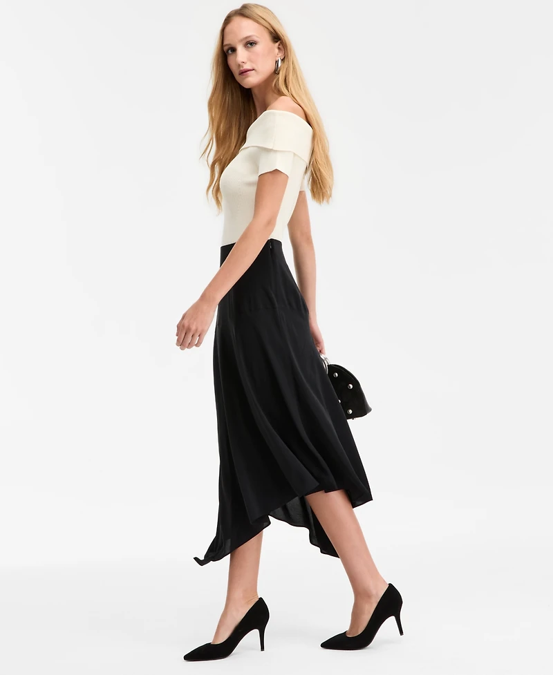 I.n.c. International Concepts Women's Printed Asymmetrical Midi Skirt, Macy's Exclusive