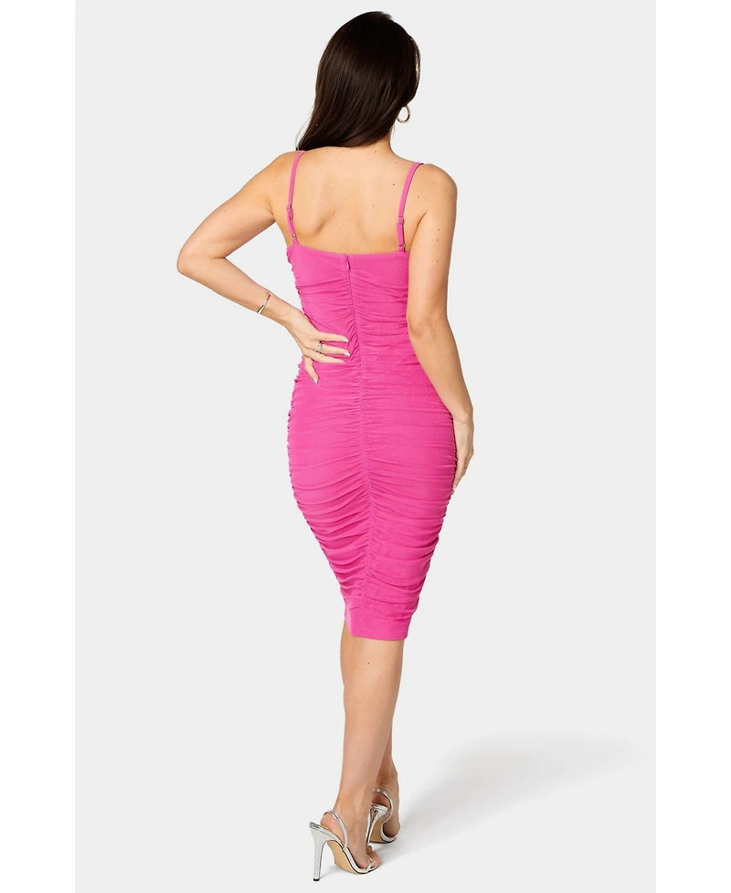Bebe Women's Powermesh Midi Dress