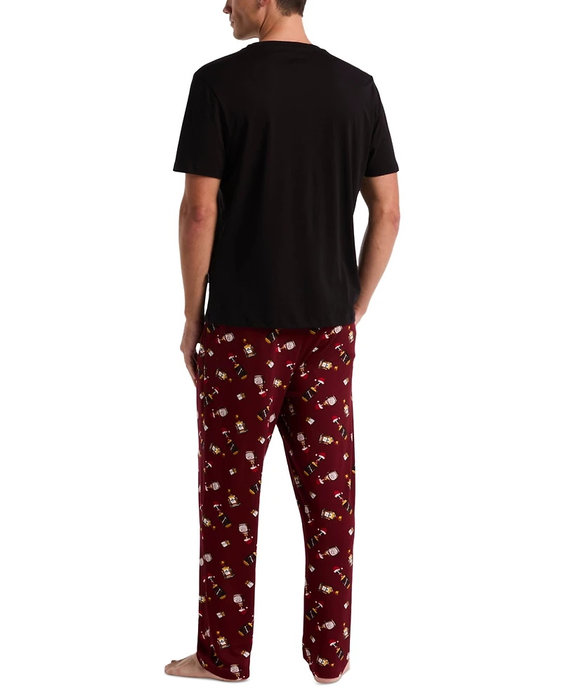 Perry Ellis Portfolio Men's Deluxe Touch Cocktail-Print Pajama Pants