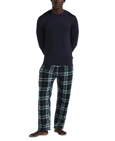 Perry Ellis Portfolio Men's Solid Shirt & Buffalo Plaid Pajama Set