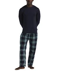 Perry Ellis Portfolio Men's Solid Shirt & Buffalo Plaid Pajama Set