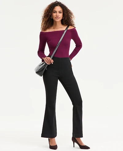 I.n.c. International Concepts Women's High-Rise Pull-On Flare-Leg Jeans, Macy's Exclusive
