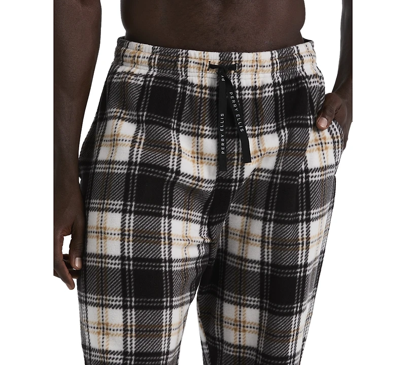 Perry Ellis Portfolio Men's Solid Shirt & Buffalo Plaid Pajama Set