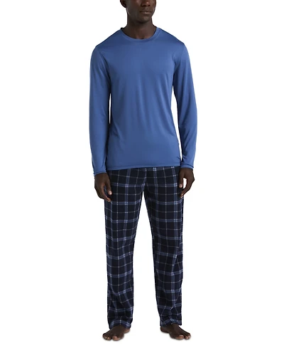 Perry Ellis Portfolio Men's Solid Shirt & Buffalo Plaid Pajama Set