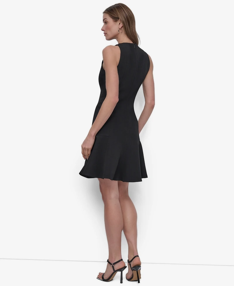 Dkny Women's Sleeveless Crewneck Fit & Flare Dress