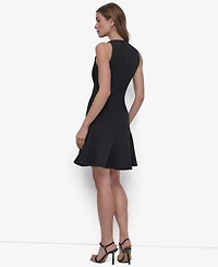 Dkny Women's Sleeveless Crewneck Fit & Flare Dress