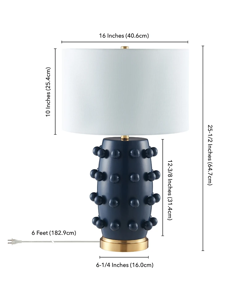 Hudson & Canal Farrington 25.5" Ceramic Table Lamp with Fabric Shade