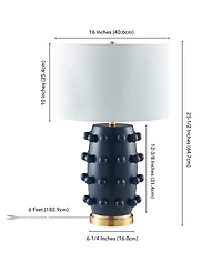 Hudson & Canal Farrington 25.5" Ceramic Table Lamp with Fabric Shade