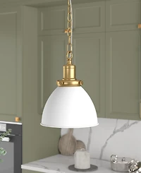 Hudson & Canal Elodie 8" Metal Pendant with Metal Shade