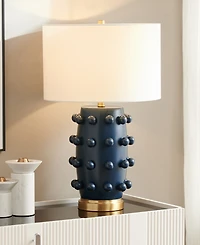 Hudson & Canal Farrington 25.5" Ceramic Table Lamp with Fabric Shade