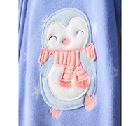 Carter's Baby Girls Snowflake-Print Penguin Fleece Loose-Fit 1-Piece Footed Pajamas