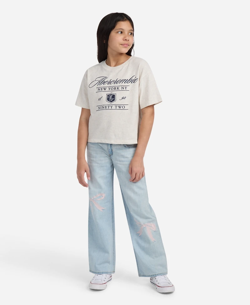 abercrombie kids Girls Low-Rise Embroidered Baggy Jeans