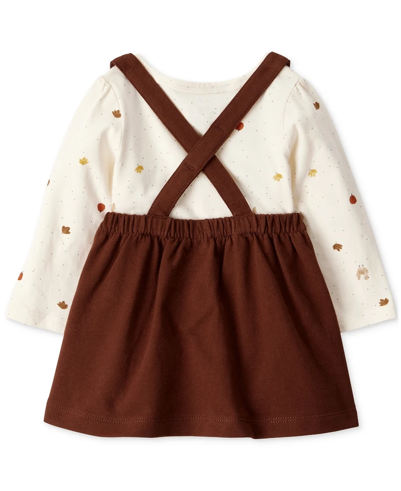 Carter's Baby Girls Cotton Turkey-Print Bodysuit, Headband & Suspender Skirt, 3 Piece Set