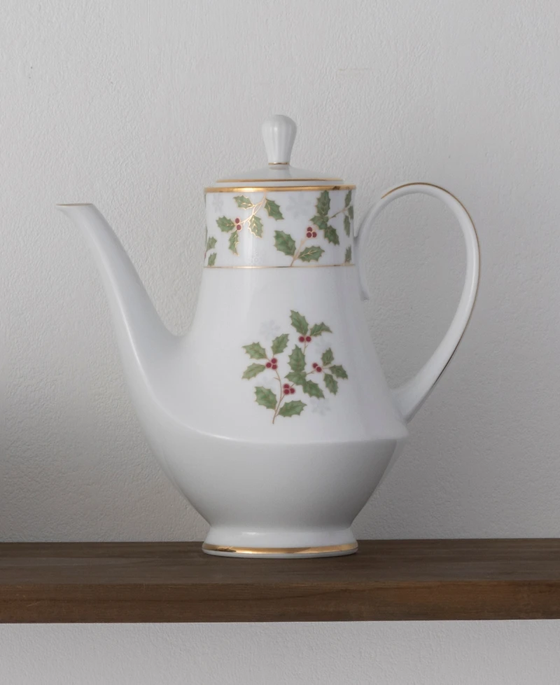 Noritake Holly & Berry Gold Coffee Server