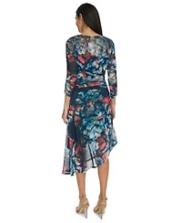 Calvin Klein Women's Side Ruched Mesh Midi Dress